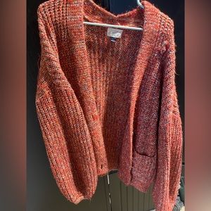 Red Multi Colored Cardigan